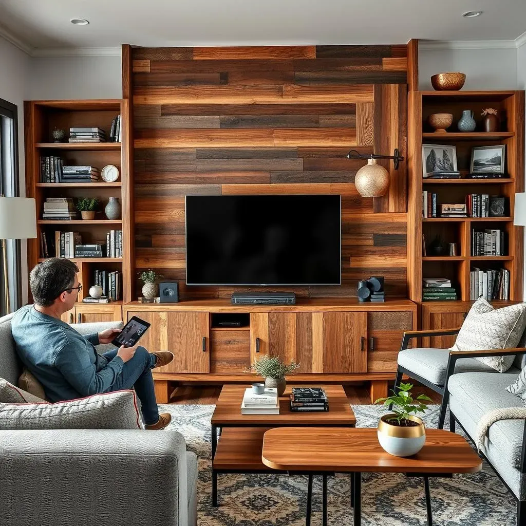 Comment intégrer un meuble tv bois recycle industriel dans votre salon