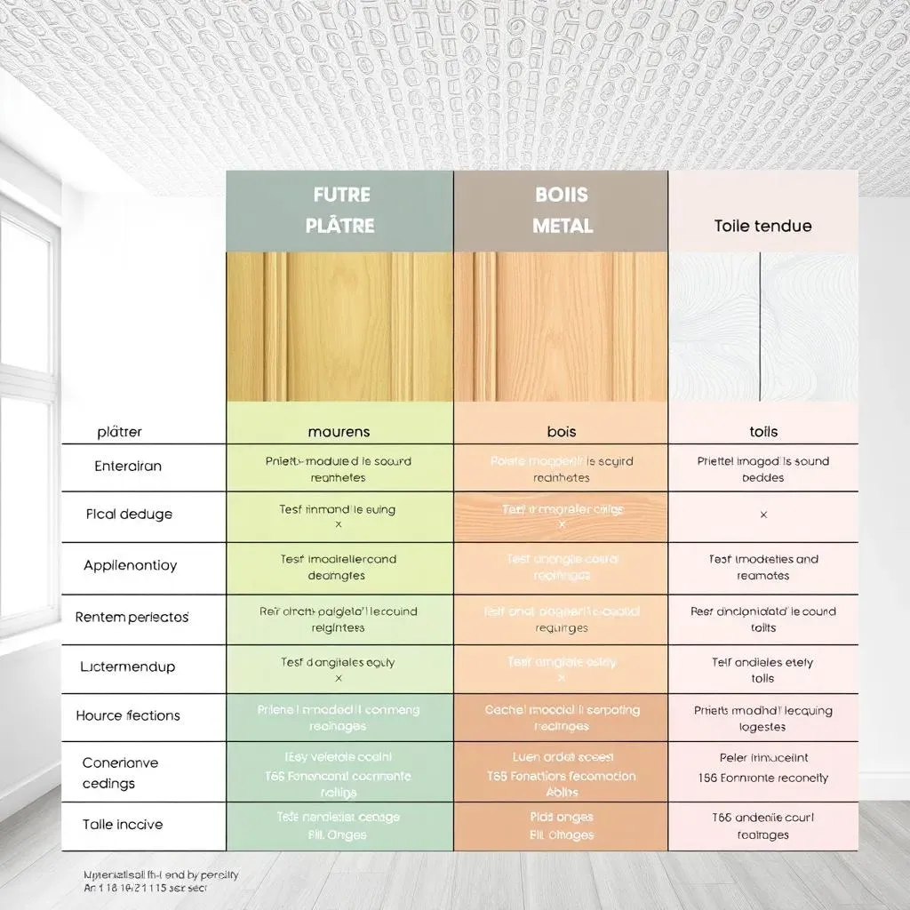 Comparatif détaillé des matériaux et leurs applications pour faux plafonds