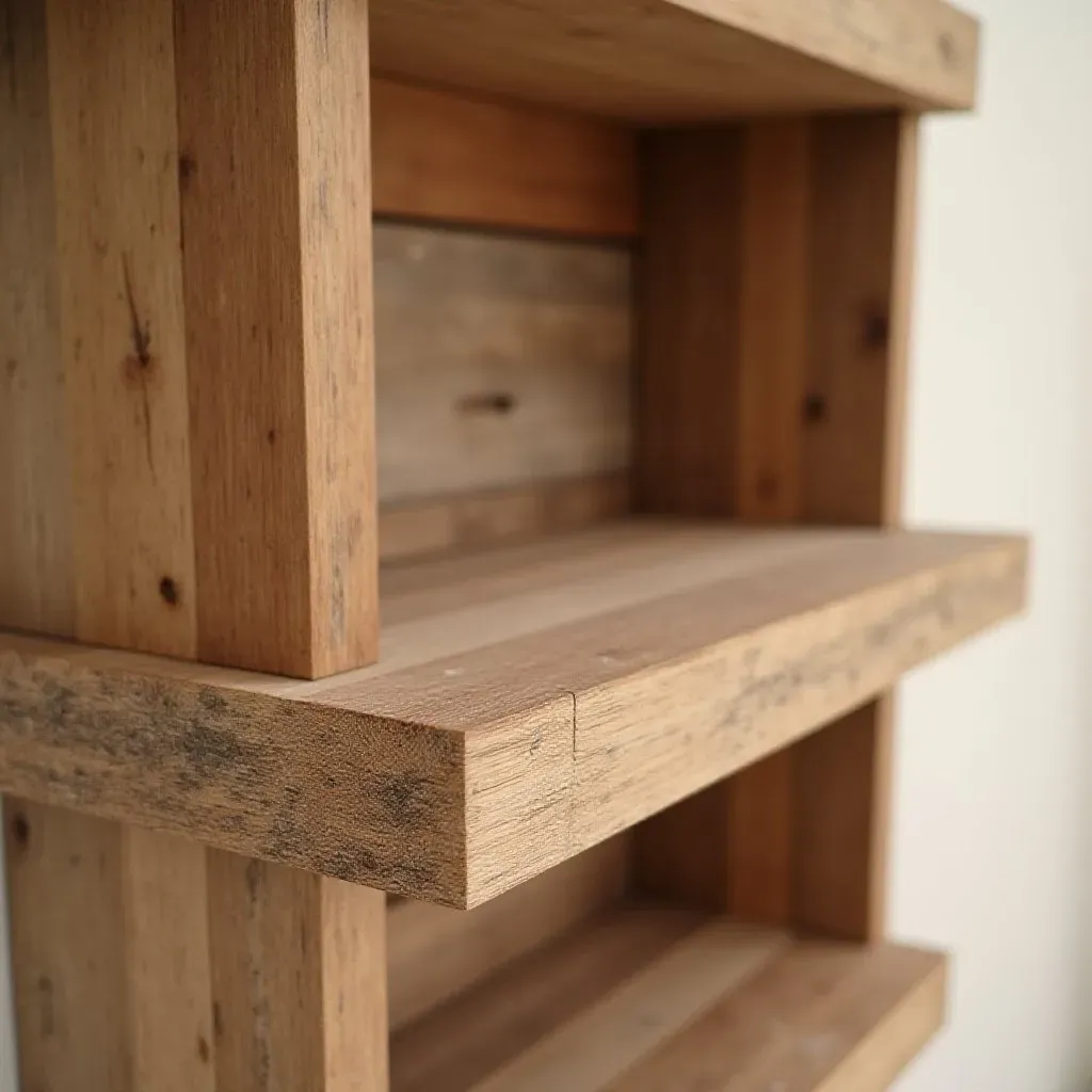 Étagère Murale en Bois Recyclé 