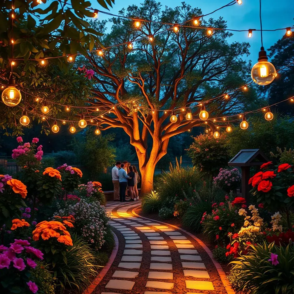 Idées originales pour éclairer un jardin avec des guirlandes LED
