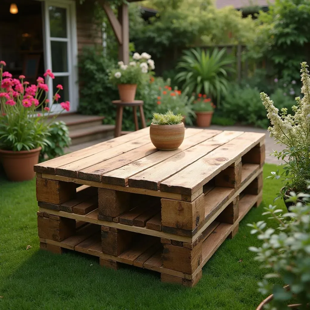 Idées ingénieuses pour créer une table de jardin en palettes