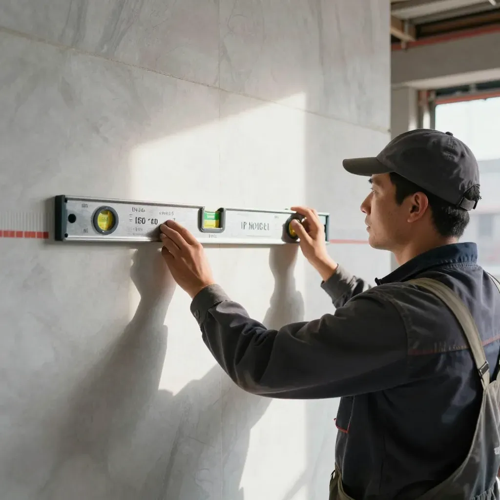 Test et réglage du niveau à bulle pour alignement mur à Nice